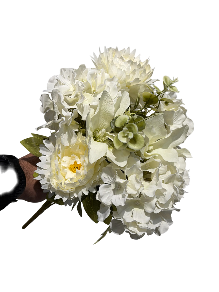 زهور الخليط الأبيض